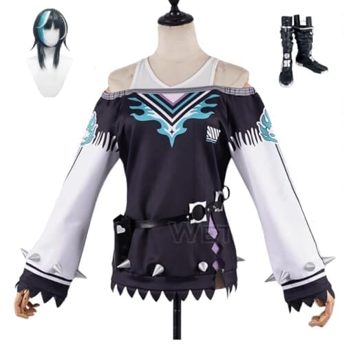 [YYSMUPILE] Hololive DEV_IS 輪堂千速 コスプレ衣装 【ウィッグ、靴追加可能】 コスチューム コスプレ ハロウィン コスプレ仮装 コスチューム 年会 学園祭 文化祭 (衣装+ウイッグ+靴,XL) [並行輸入品]