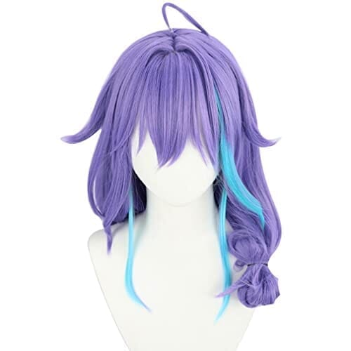 LAOBAO コスプレ ウィッグ 水無世燐央 かつら カツラ 紫 ブルー メッシュ 耐熱 変装用ウィッグ コスチューム小物 ハロウィン 仮装 cosplay wig (水無世燐央)
