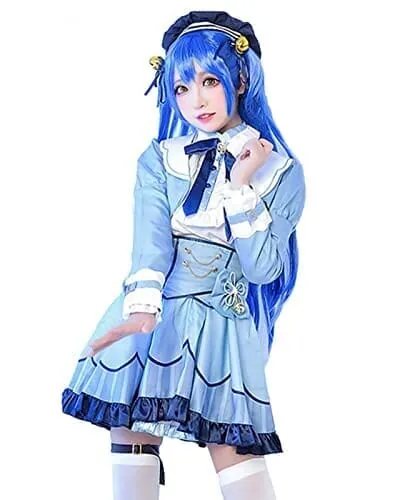 [milky time] にじさんじ 天宮こころ コスプレ VTuber ハロウィン 衣装 水色 (M)