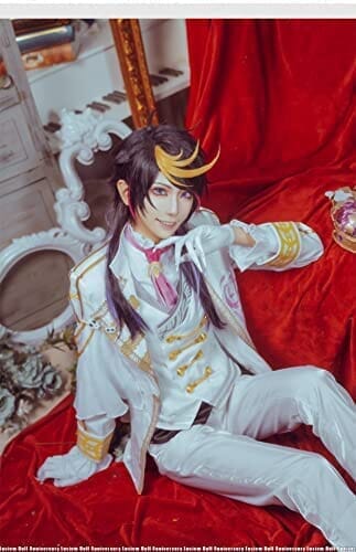 [PATITA] バーチャル YouTuber VTuber にじさんじ Shu Yamino 闇ノシュウコスプレ衣装 ウィッグ付きお盆 プレゼント 祭り、 変装、学園祭、演劇衣装、コスプレ祭 (女L)