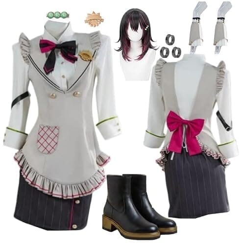 [CSPY]コスプレ衣装 酒寄そうま 酒寄颯馬 コスプレ 性転換 女体化 髪飾り＋胸飾り＋手首飾り＋耳飾り付き 豪華セット 喫茶店制服 カフェ店員風 ウィッグ 靴 追加可能 さかよりそうま コスプレ服 店員 服 制服 私服 イベント 撮影 コスチューム ハロウィン、衣装＋ウィッグ＋靴 セット、L