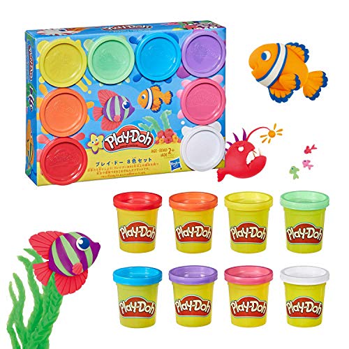 ハズブロ(HASBRO) 約56g 8色入りレインボーカラーのプレイ・ドー、新学期用品、2才以上のプリスクールの子供向け、子供向けのアート&クラフト 粘土 ねんど、こどもの日、子供の日プレゼント