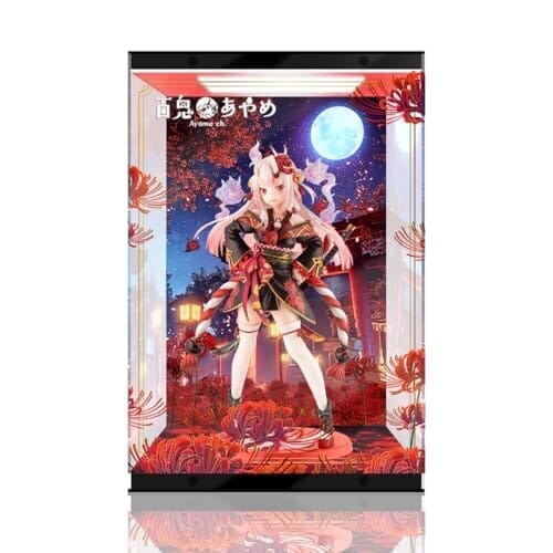ホロライブ 百鬼あやめ 1/7 コトブキヤ 専用 アクリルケース LED コレクション ショーケース (上下+背景照明)